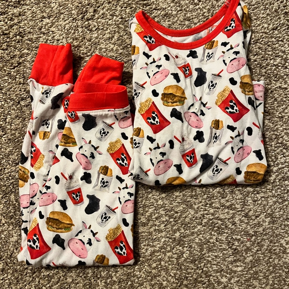 Kids Fast Food Print Pajama Set